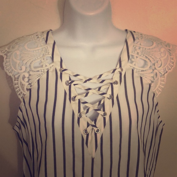 Express Tops - Express Striped Blouse